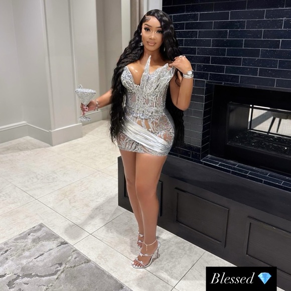 Dresses & Skirts - Elegant Silver Custom Evening Birthday Dress